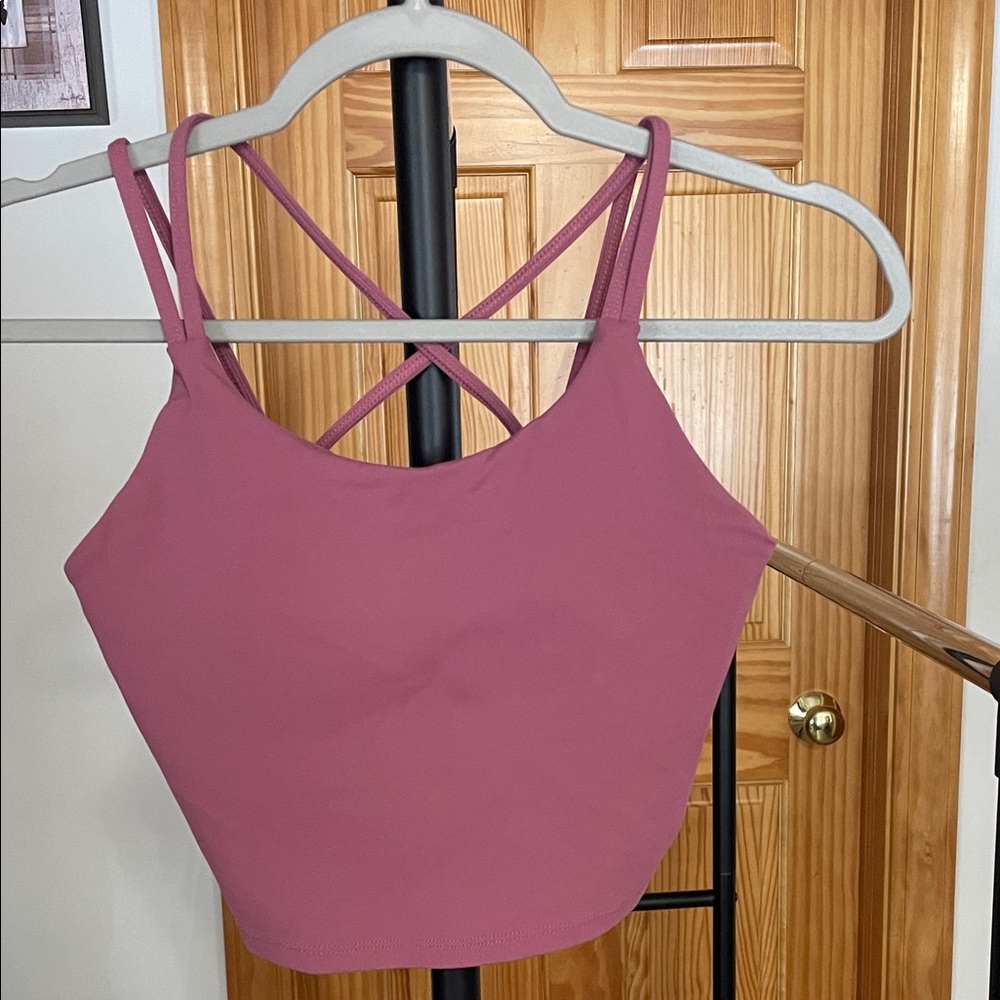 women’s strappy back pink Crop Top / tank top
